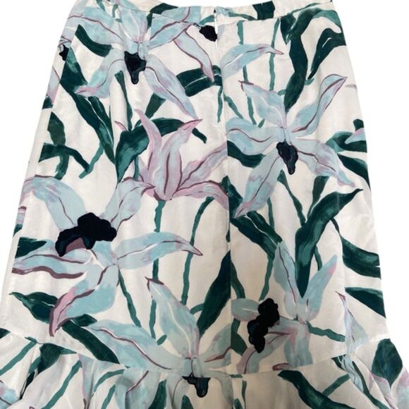 Tory Burch Pleats Ruffle Louisa Silk Floral Printed Knee Length Size 2 - Picture 12 of 14